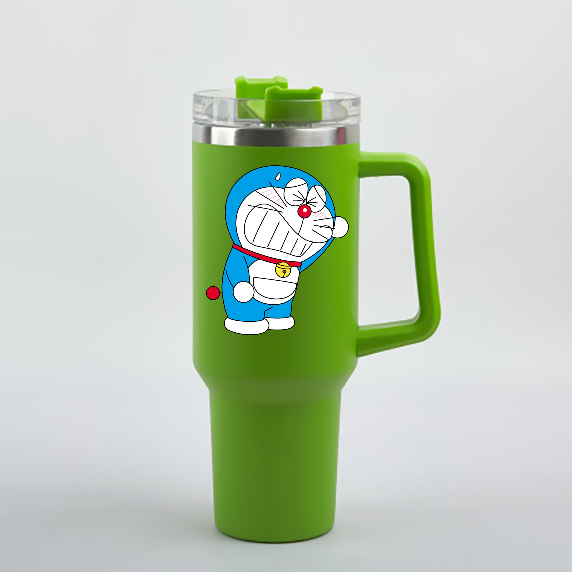 （画像用） ドラえもん Doraemon 1200mL車用タンブラー - クリスタルステッカー（プラスチックストロー付き）